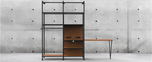 Rectangular Closet Unit with Desk