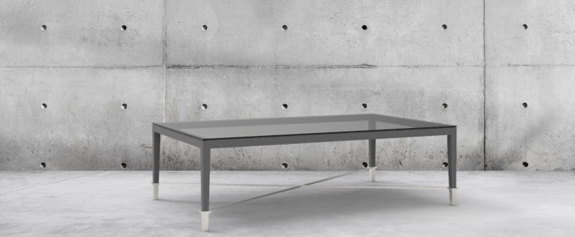 Rectangular Coffee Table with Ferrules & Stretcher