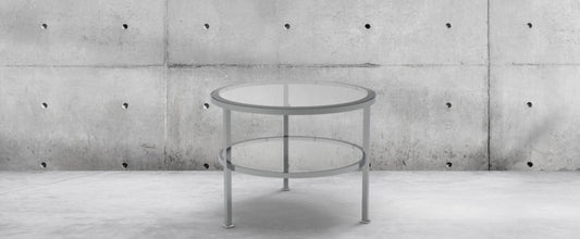 Round Coffee Table with Shelf