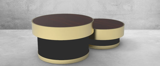 Round Drum Coffee Table Set