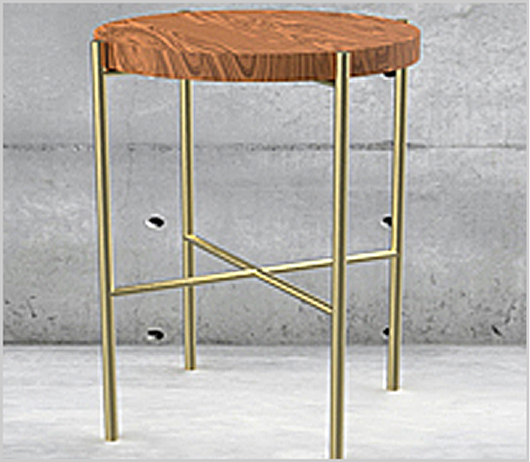 Round End Table with Captured Top