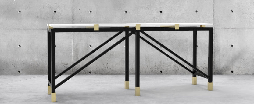 Rectangluar Console Table with Captured Top