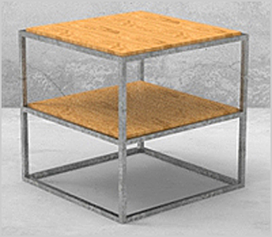 Square End Table with Shelf