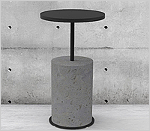 Round Faux Stone Column End Table
