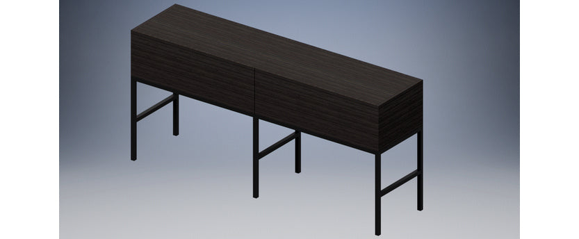 Rectangular Console Table with box top and shelf