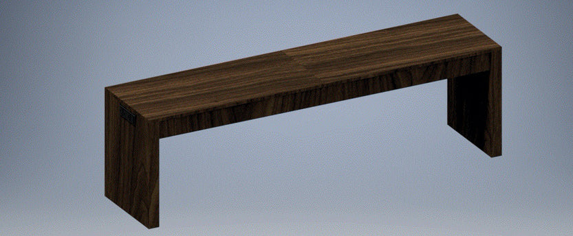 Rectangular Console Table with Wood top and Power Outlets 84"